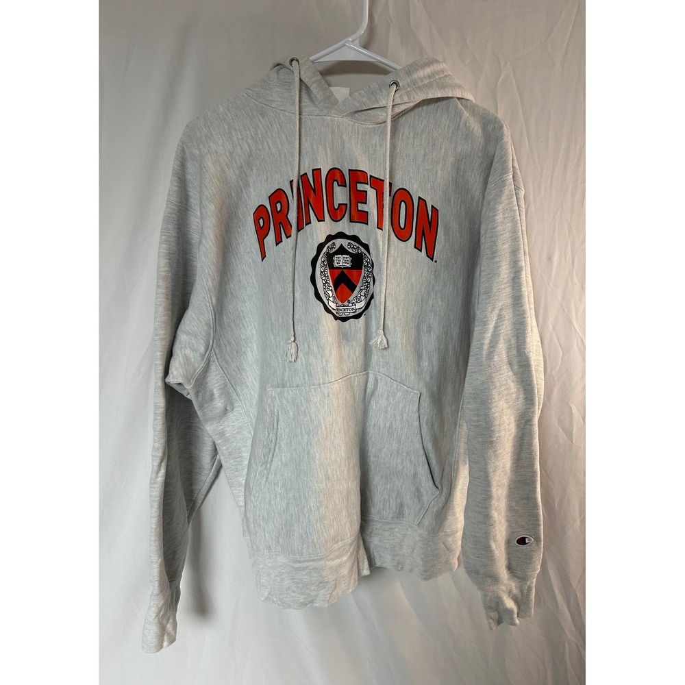 Champion Reverse Weave Vintage Princeton University Y2K Hoodie Gray Mens L